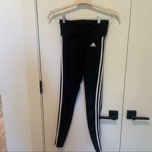adidas Women’s Leggings - classic black with white stripes - size XS